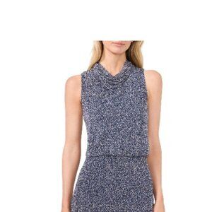 New with tags. Ditsy Cowl Neck Sleeveless Mesh Top size L